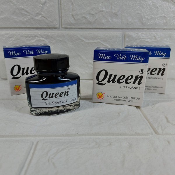 Mực viết bút máy Queen tím - xanh - đen