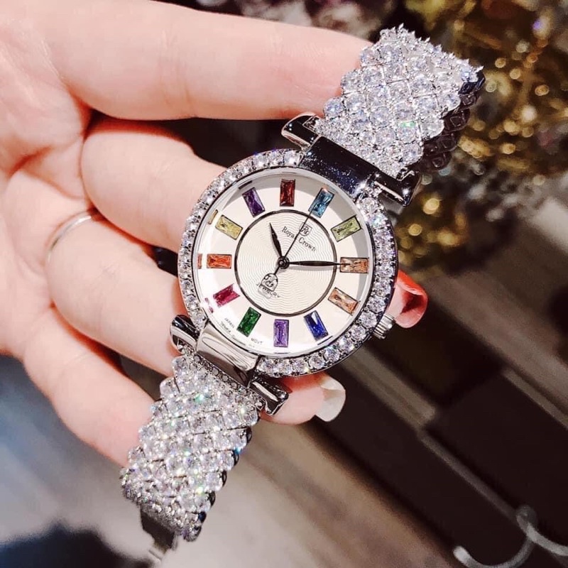 Set đồng hồ nữ Roya đá Swarovski