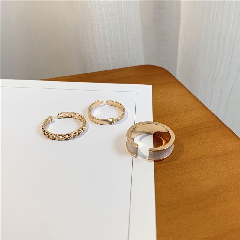 Set nhẫn 3 món mạ vàng kim cao cấp ngầu cocochang Shop