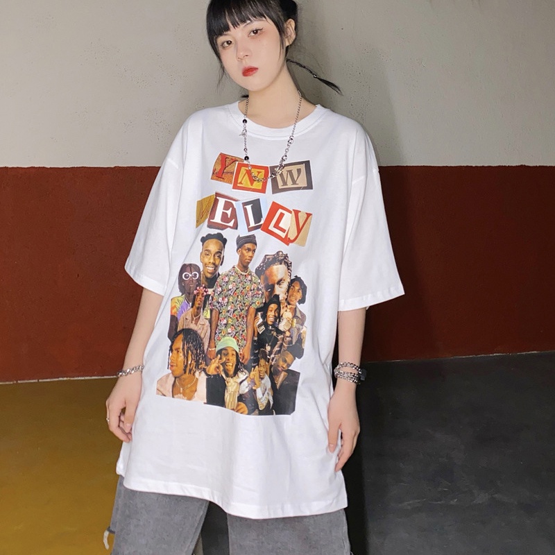 IELGY Áo Thun Tay Ngắn Dáng Rộng Thiết Kế Mới Thời Trang Mùa Hè Dành Cho Cặp Đôi