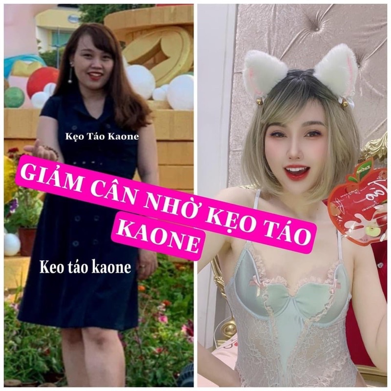 Kẹo táo giảm cân Kaone + Kẹo Pro xổ mỡ vành ruột dành cho người bị lờn, cơ địa khó giảm (Combo 2 món)