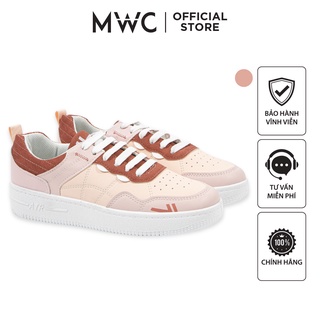 Giày MWC 0627 - Giày Thể Thao Nữ Đế Bằng, Sneaker Da Phối Màu Nữ Tính Thời Trang