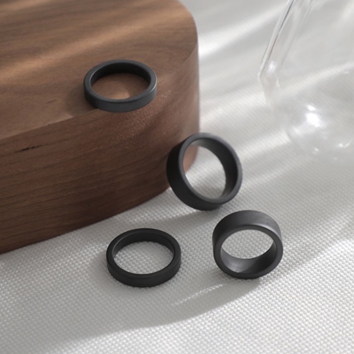 Nhẫn nam thời trang Basic Less Ring SAZ Nam nữ Unisex Màu đen chất liệu Titan không gỉ - nhẫn đôi đẹp cao cấp