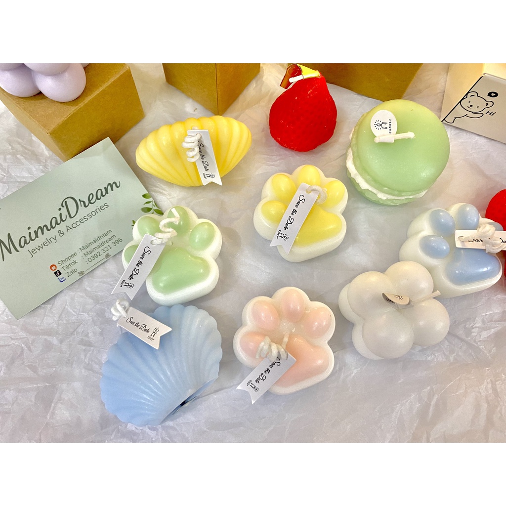 Nến thơm mini để bàn, nến trang trí decor phong cách Hàn Quốc giúp thư giãn, candles decor