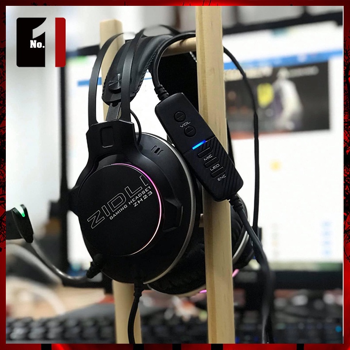 Tai Nghe Headphone Gaming Chụp Tai Có Mic ZIDLI ZH23 Led Rgb Tai Nghe Chơi Game Máy Tính Laptop Có Dây