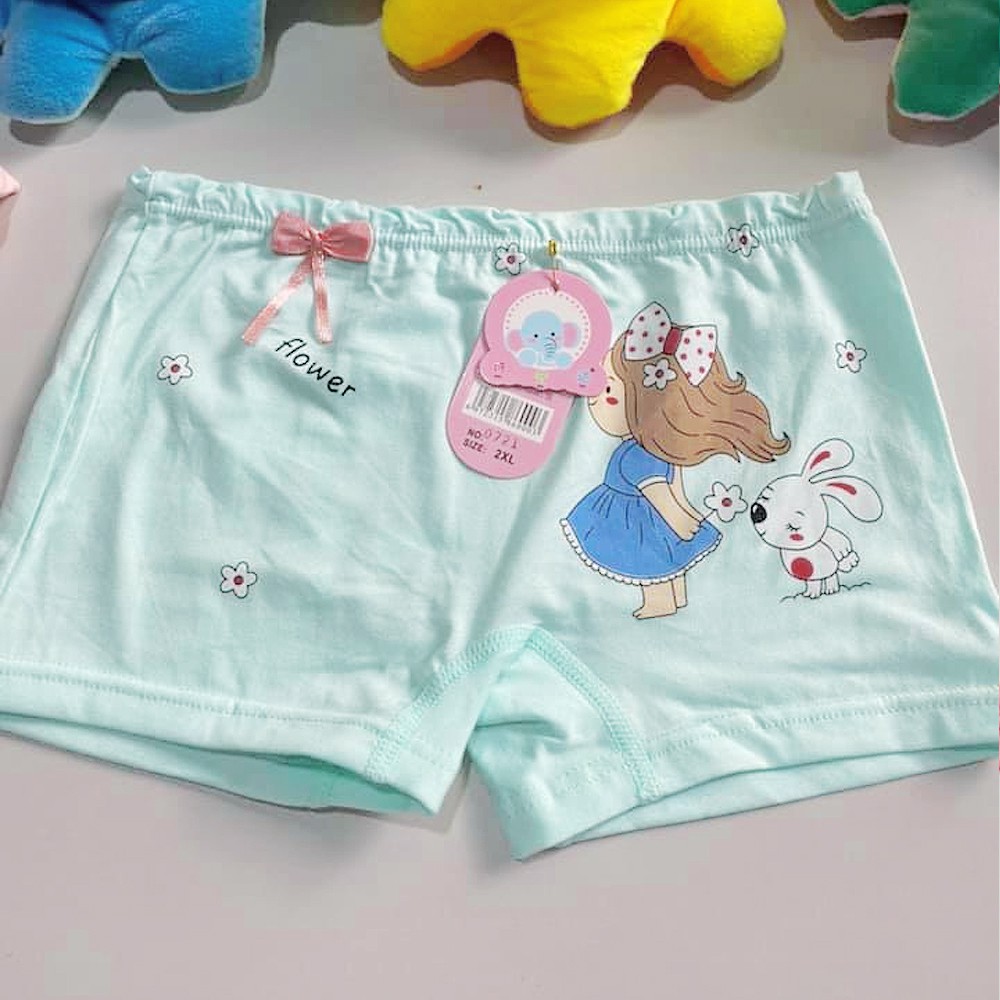Quần chip đùi, quần lót THẮT NƠ cotton mịn nhiều mẫu cho bé gái (7-35kg) QATE0105