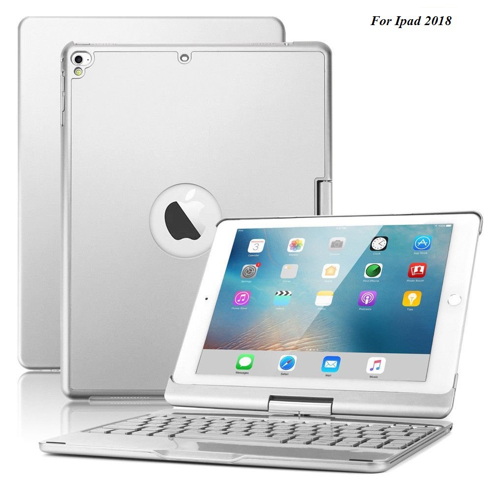 Bàn phím Bluetooth F180 dành cho iPad 2018 (Silver) - 7 màu đèn cho bàn phím - H_Shop_VN