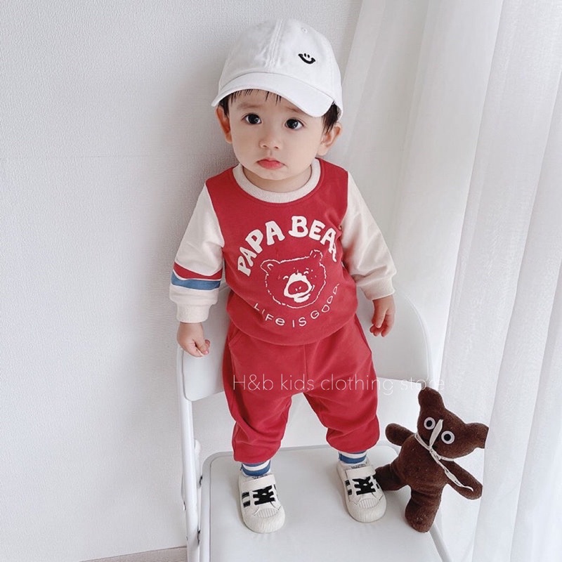 [SET BÉ TRAI] Bộ papa bear 3 màu cho bé trai