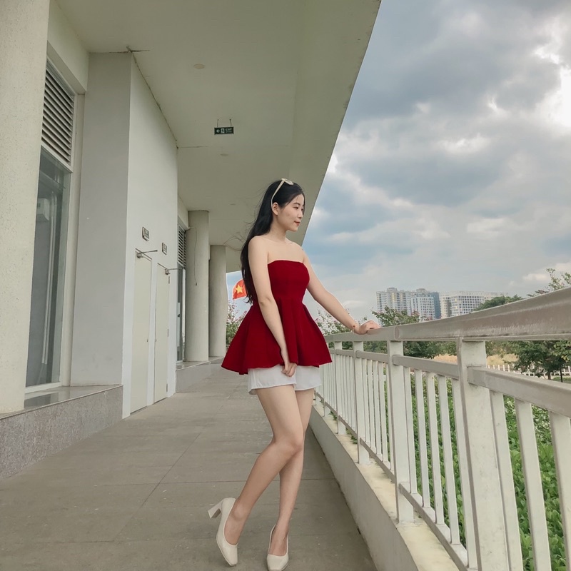 SET ĐỒ NỮ CÚP NGỰC ĐÍNH CƯỜM QUẦN ĐÙI DÁNG XÒE  FREESHIP ÁO NHUNG CỨNG QUẦN FOS NĂNG ĐỘNG