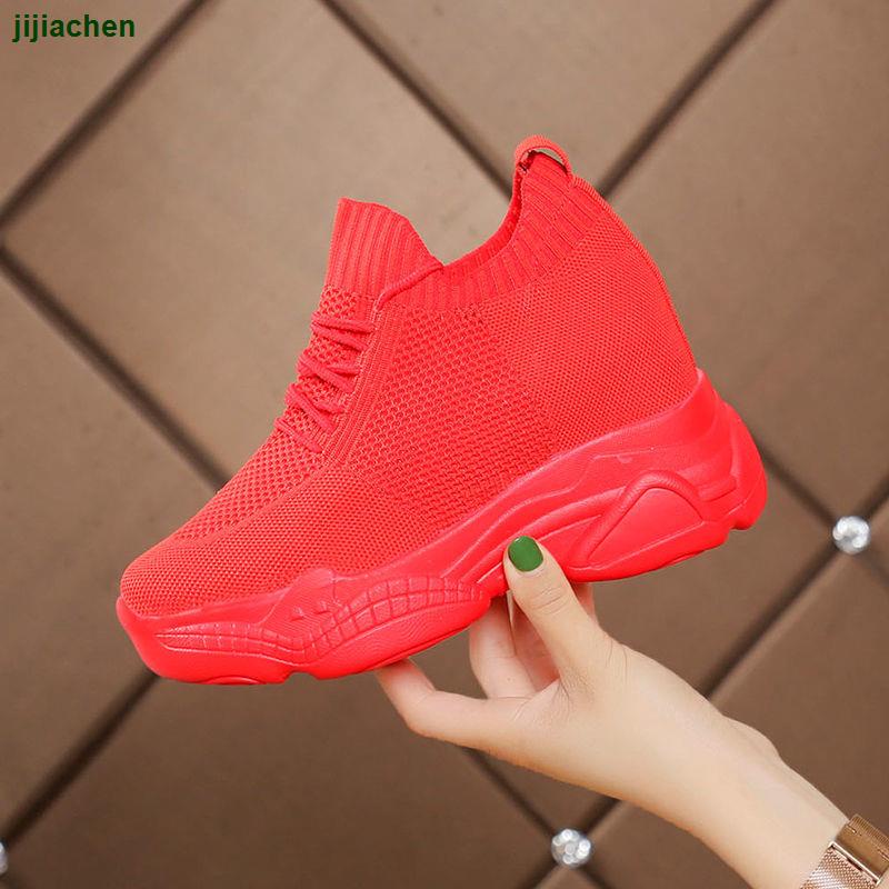 Giày Thể Thao Nữ Đế Độn Cao Mẫu Mới 2021 Thời Trang Mùa Xuân