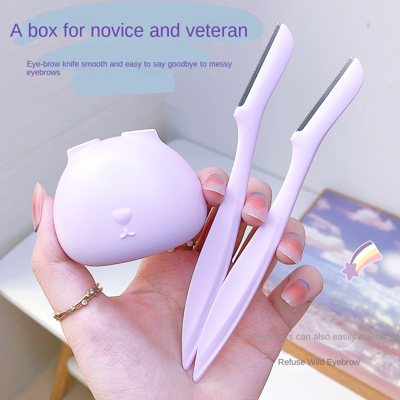 Bộ Dao Cạo Lông Mày Hai Món Chống Trầy Xước Hình Thỏ Dễ Thương