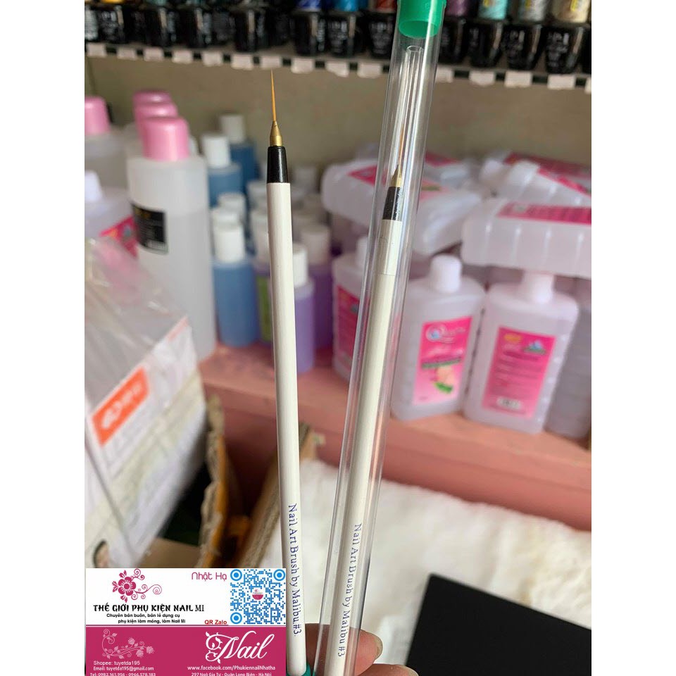 Cọ Râu Xịn Nail Art Brush Malibu #3 (Lẻ 1 Cây)