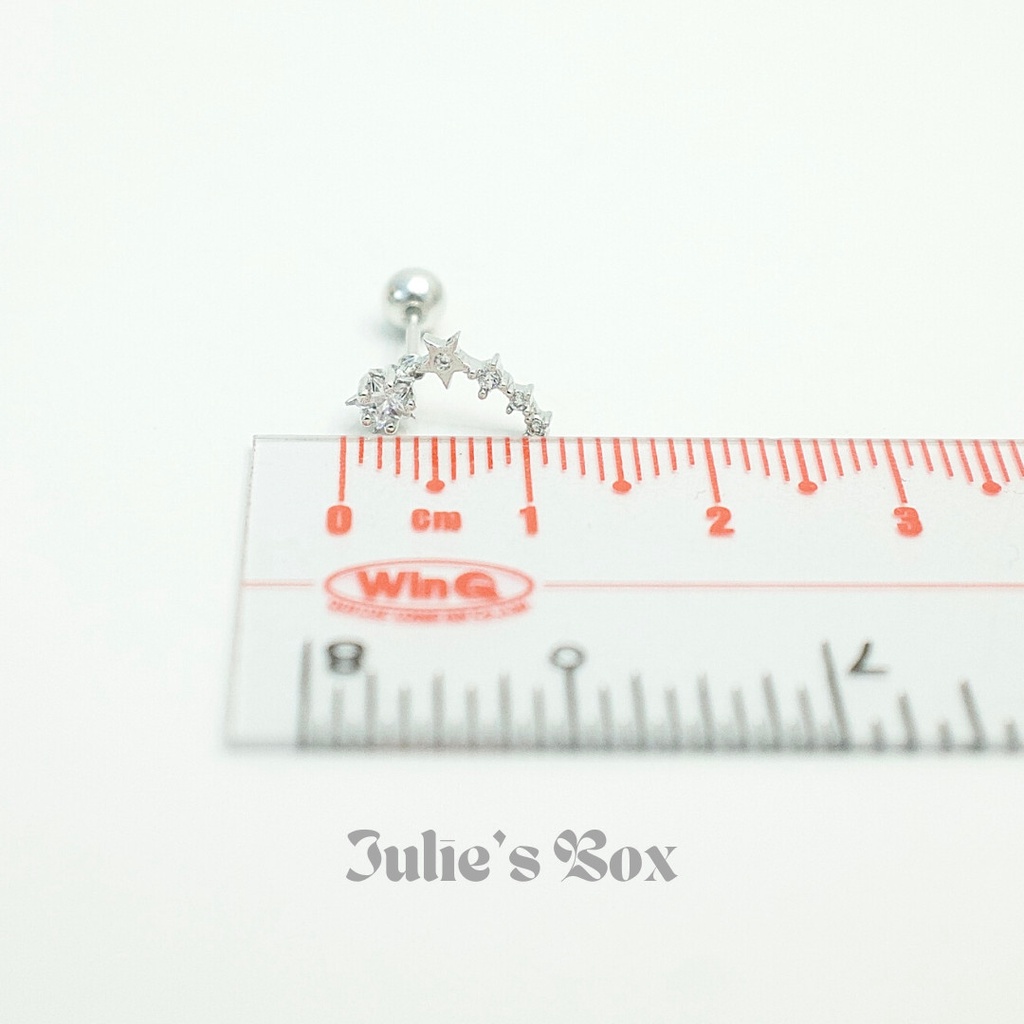 [1 Chiếc] Khuyên Tai Vành Bolide Tai Xỏ Nam Nữ Hình Unisex Titanium Không Đen Không Ngứa Không Dị Ứng julies box