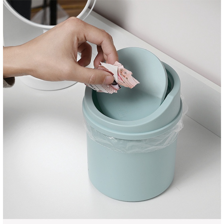 Thùng rác cỡ nhỏ để bàn Có Nắp Xoay + Kéo + Nắp Nhỏ Tiện Dụng Cho Gia Đình / Văn Phòng