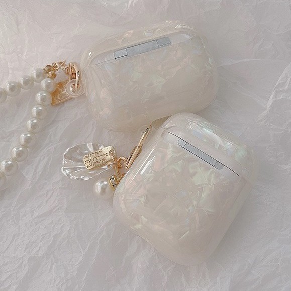 Vỏ case xà cừ móc ngọc bảo vệ bao đựng tai nghe airpods 1 2 PRO - Ốp airpods chống va đập xà cừ sang chảnh