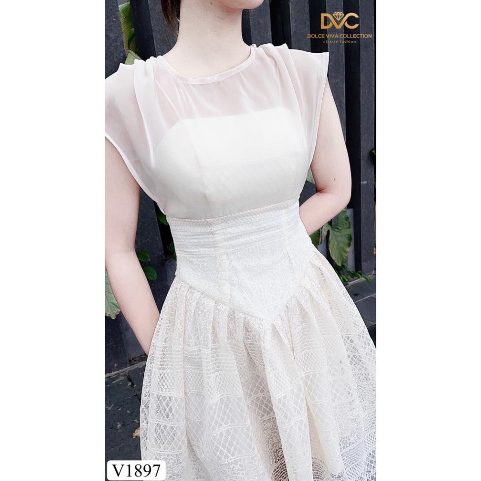[ĐẦM ĐI TIỆC CAO CẤP]  Váy thiết kế ren kem sát nách | BigBuy360 - bigbuy360.vn