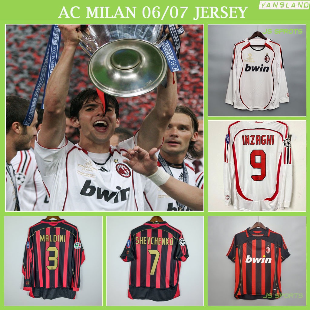 Áo Thun Bóng Đá Đội Tuyển MILAN 06/07 2006/2007 AC MILAN