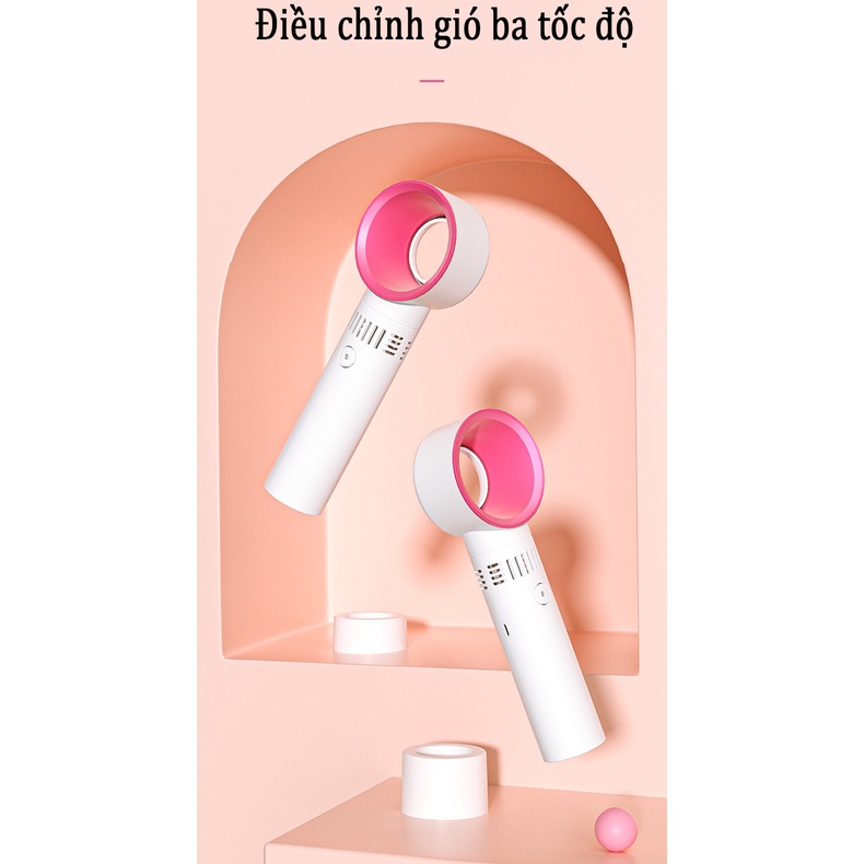 Quạt mini cầm tay có cổng sạc USB Quạt mini không cánh có 3 tốc độ không khí có thể điều chỉnh cầm tay có thể tháo rời