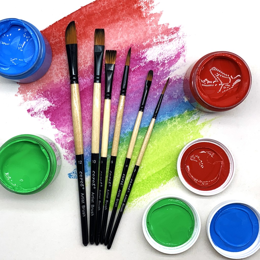 Set 6 Cọ Vẽ Màu Nước SeamiArt 4 Loại Tùy Chọn Khác Nhau Tiện Dụng