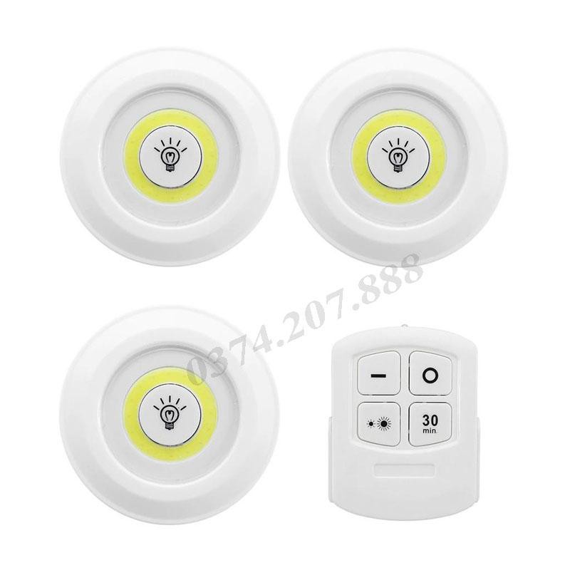 Đèn LED dán tường có điều khiển từ xa, hẹn giờ, điều chỉnh mức sáng tiện lợi-Bộ 3 bóng đèn kèm điều khiển - GD224
