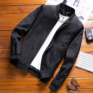 Jacket men's casual plain jacket multi-pocket stand collar jacket