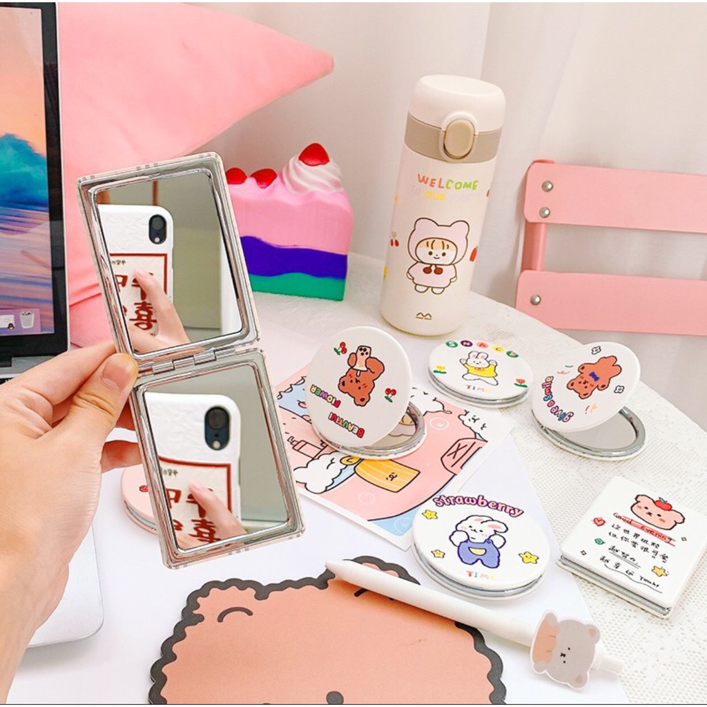 Gương Mini 2 Mặt Nhiều Mẫu Dễ Thương Giao Mẫu Ngẫu Nhiên