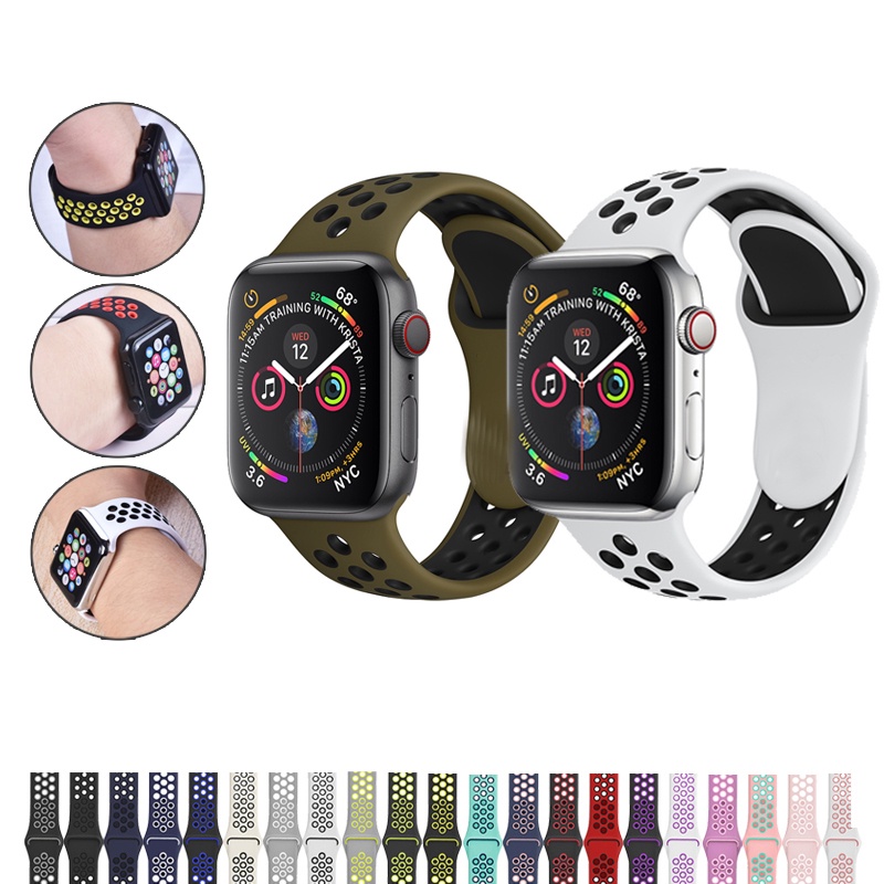 Dây đeo silicone thay thế cho đồng hồ thông minh Watch iWatch Series 1 2 3 4 5 6 SE 38mm 40mm 42mm 44mm Series 7 41mm 45mm