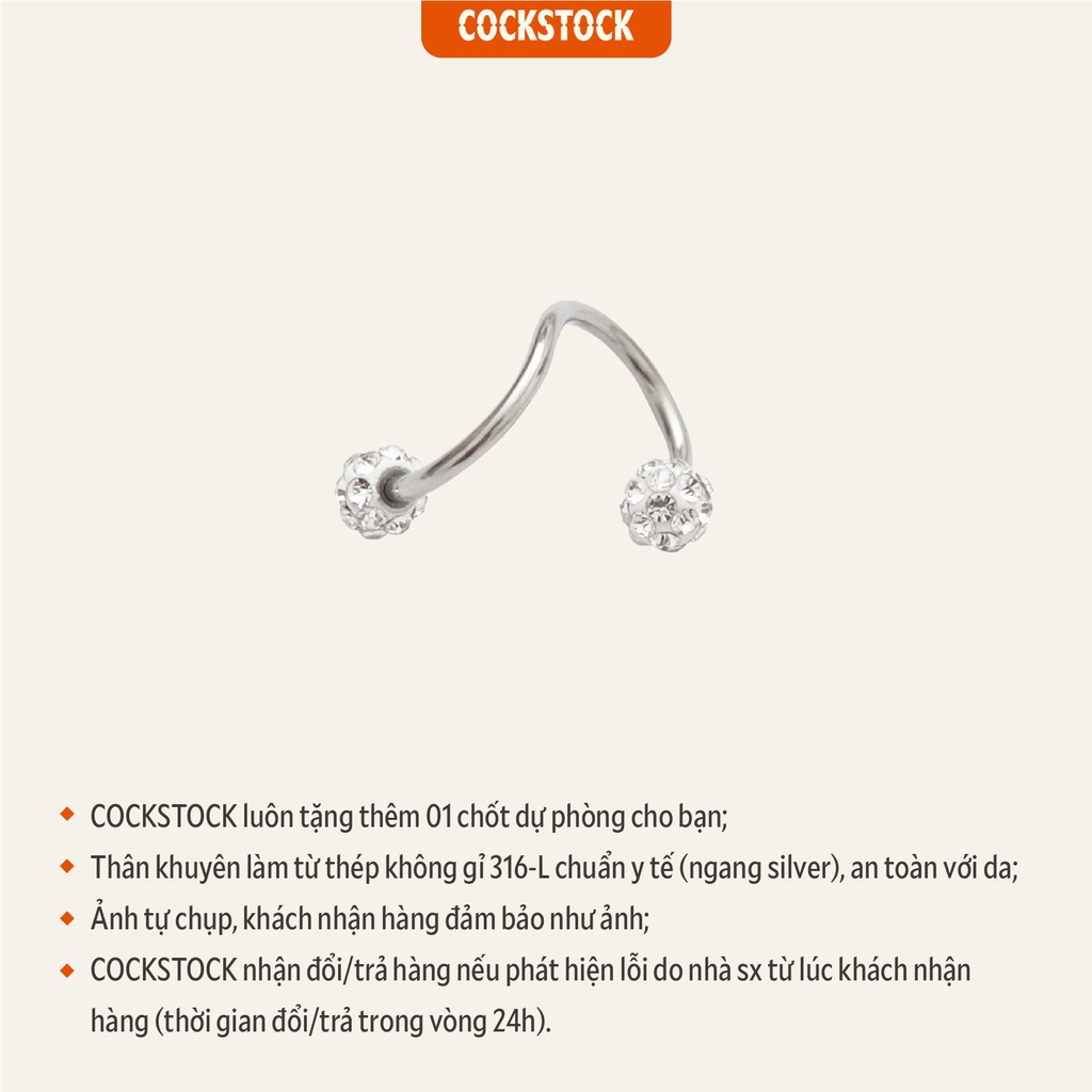 Khuyên tai xoắn đá N-Shaped CockStock