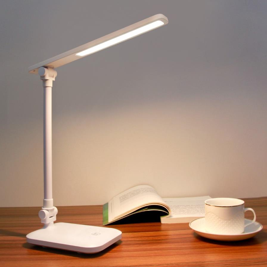 Đèn bàn học Đọc Sách, Làm Việc (Học Sinh, Sinh Viên, Văn Phòng) LED Chống Cận, Cảm Ứng Tích Điện Gập 2 Chỗ