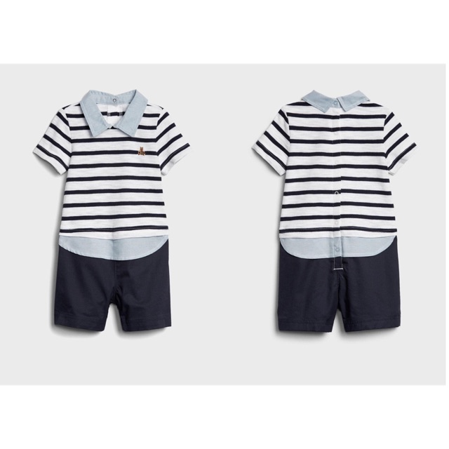 Romper áo kẻ 3in1