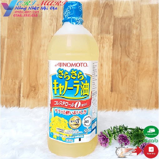 Dầu ăn hoa cải Ajinomoto 1 lít - Nhật Bản (date 12-2022)