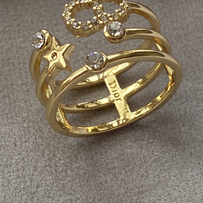 Nhẫn Đeo Tay Dior Xi Mạ Vàng / Bạc 925 Có Chữ Phong Cách Hàn Quốc Cho Nữ