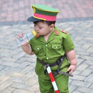 (Hỏa Tốc) Trang Phục Hóa Trang Cảnh Sát Giao Thông_ Đồ Bộ Công An Cho Bé Trai Bé Gái Có Đầy Đủ Phụ Kiện