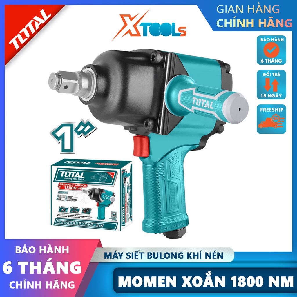 Máy siết bulong khí nén 1&quot; Total TAT41112 máy bắn bu lông cơ chế búa đôi momen xoắn 1800Nm [CHÍNH HÃNG][XTOOLS]