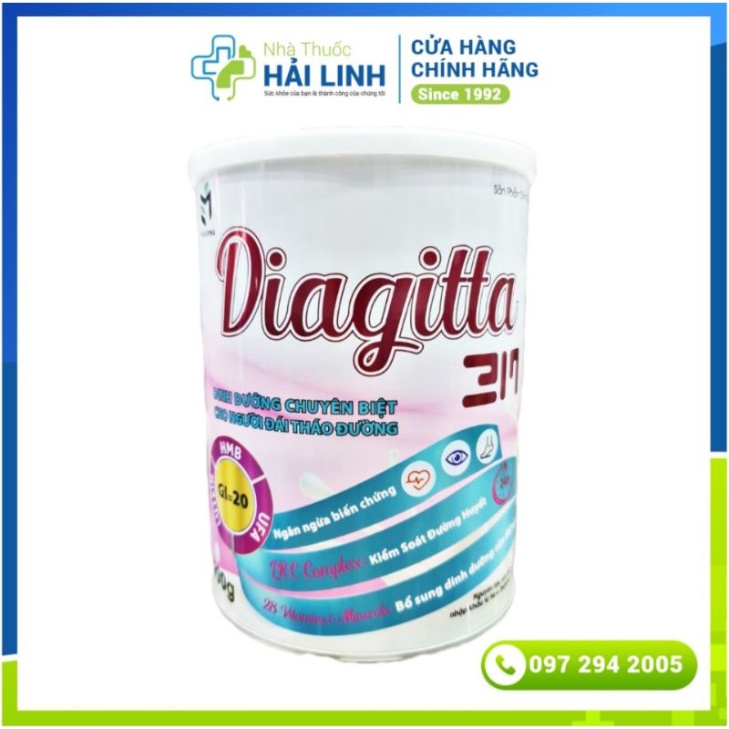 Sữa tiểu đường Diagitta 3M⚡Nguyên liệu New Zealand⚡Hộp 400g và 900g giúp bổ sung dinh dưỡng cho người tiểu đường