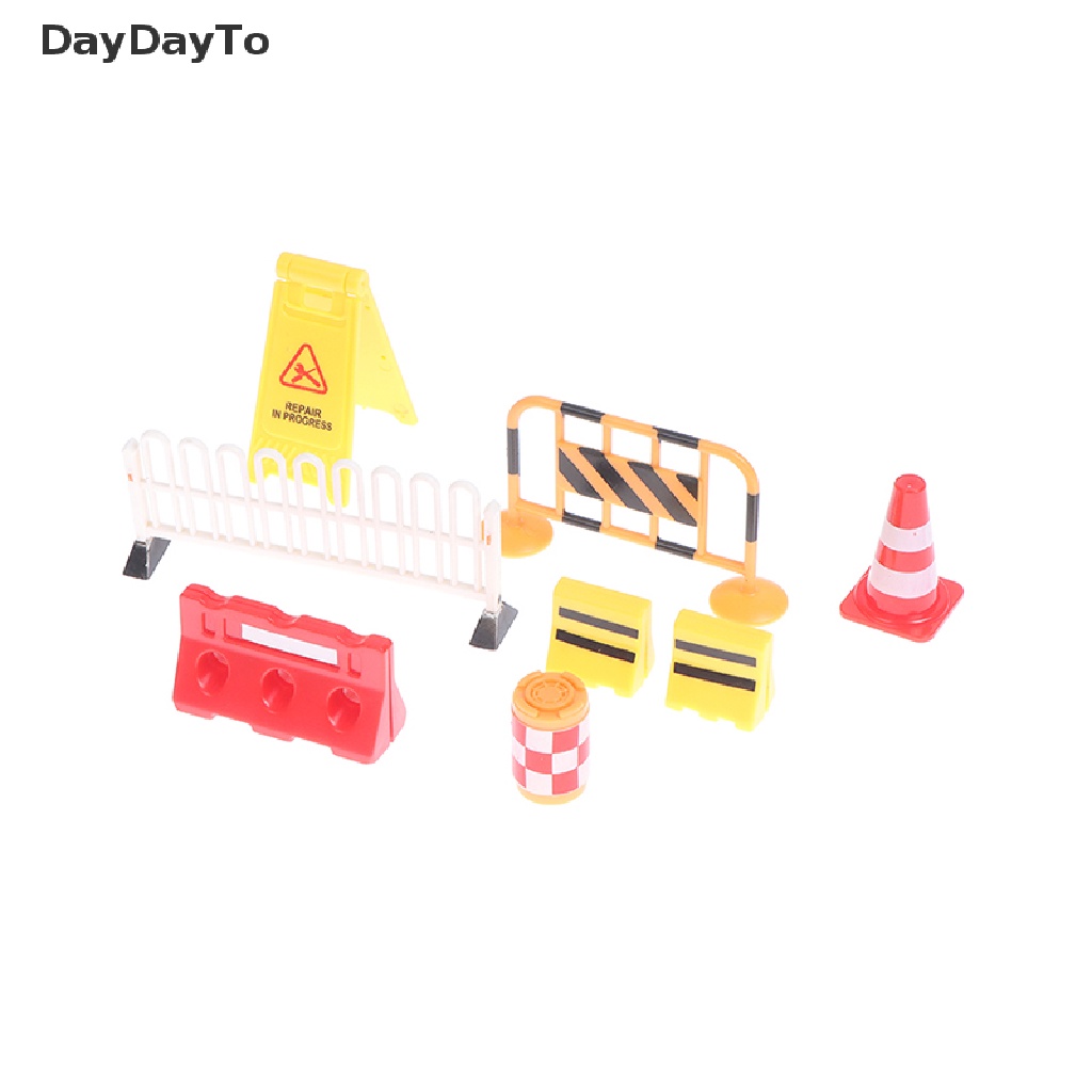 Bộ 10 mô hình biển báo giao thông đường ray xe lửa trang trí DIY