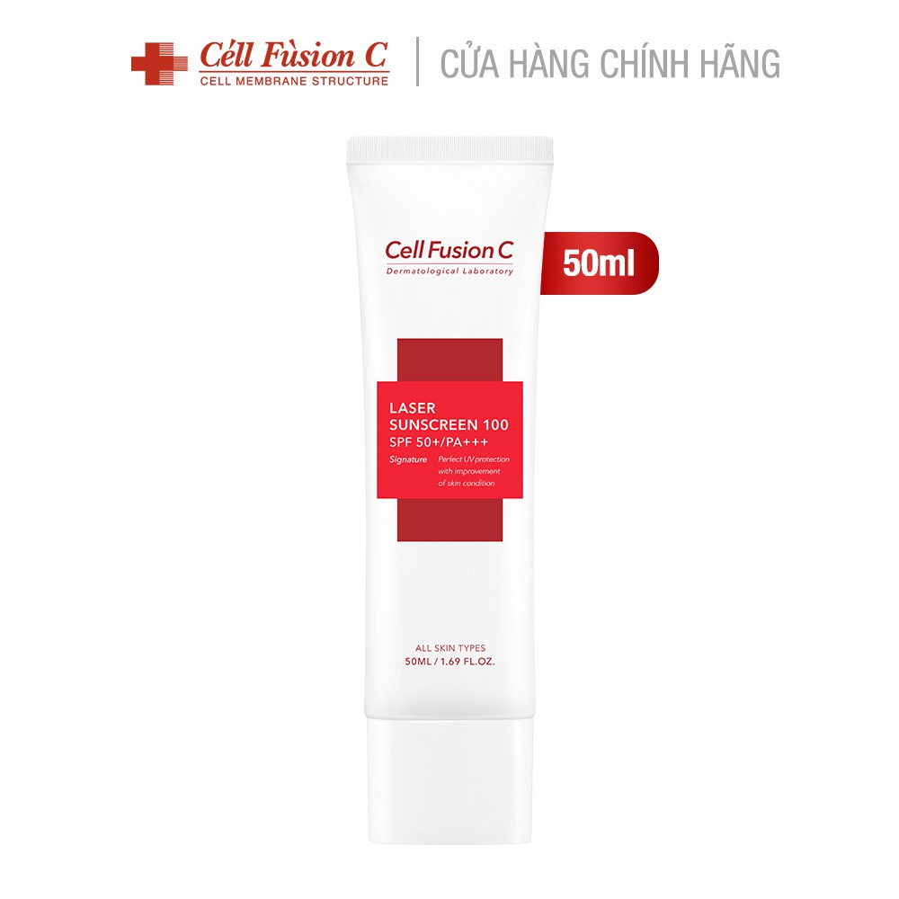 [Mẫu mới] Kem Chống Nắng Céll Fùsion C Cho Da Sau Laser 50ml Laser Sunscreen 100 SPF50+ PA+++