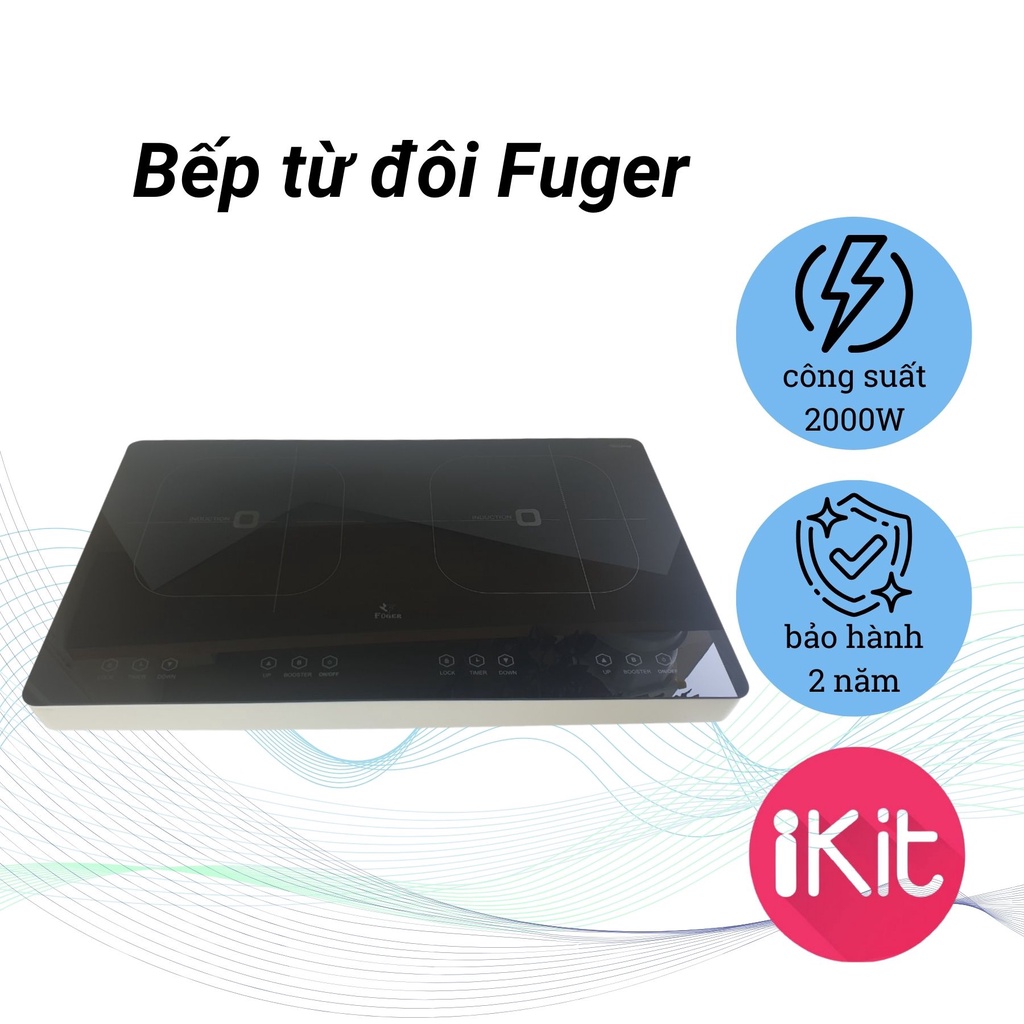 Bếp từ đôi dương Fuger FG 03. Bảo hành 2 năm. Công suất booster 2000W. An toàn, tiện lợi, người bạn 