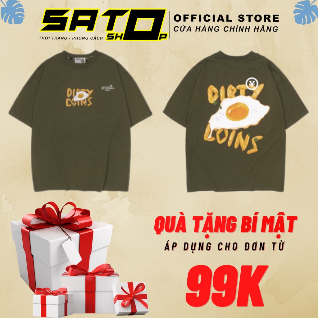 Áo DIRTY COINS OOP LA , thun local brand dirtycoins trứng chiên op la , phông dirty coins tay lỡ full tag SATO SHOP