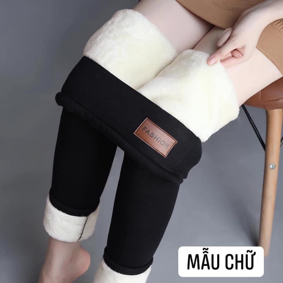 Quần legging lót lông cho nữ cạp cao lưng cao 8cm vải co giãn siêu ấm áp YUKAGO SB1529 | BigBuy360 - bigbuy360.vn