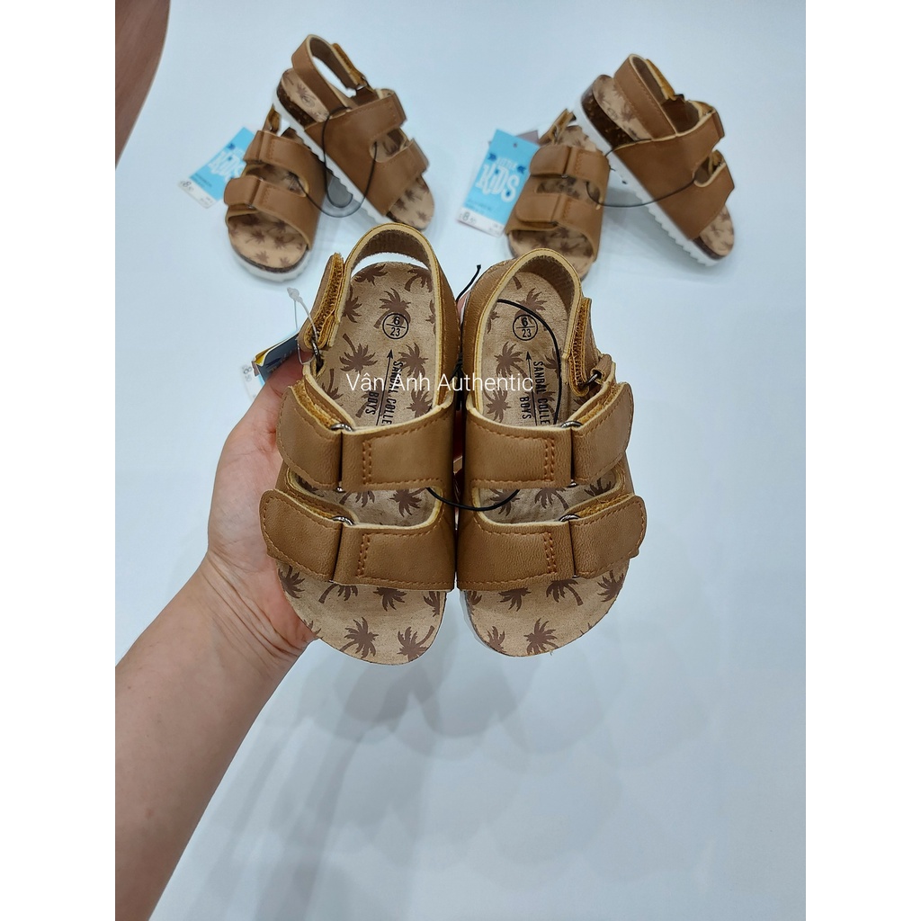 Dép sandals bé trai quai da chính hãng Matalan UK săn sale sz 22-28