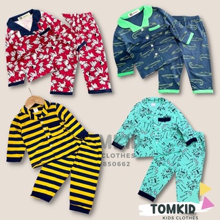 (9-13kg) Bộ pijama đồ ngủ cho bé trai chất cotton co giãn Tomkids