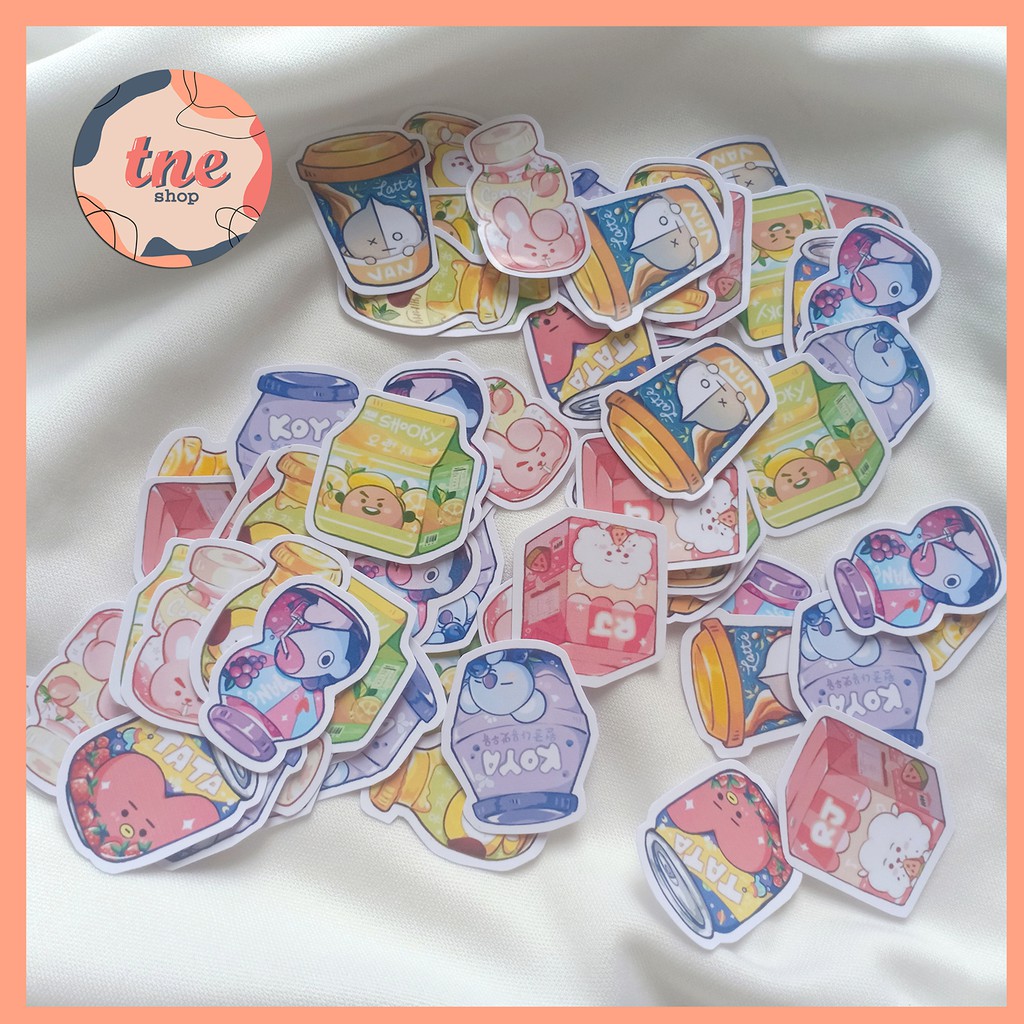 [HÀNG CÓ SẴN] Sticker Đồ uống BT21