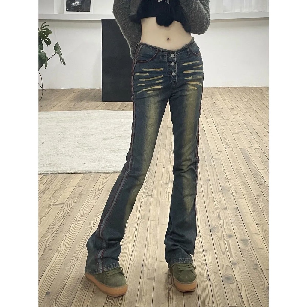 American Retro High Waist Flare Jeans New Model Spring Fashion For Women