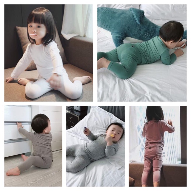 [HÀNG CHUẨN QUẢNG CHÂU] Bộ Minky Mom dài cạp cao hàng Quảng Châu cho bé