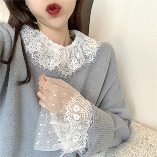 (SẴN) ÁO REN CỔ TRÒN TAY BÈO