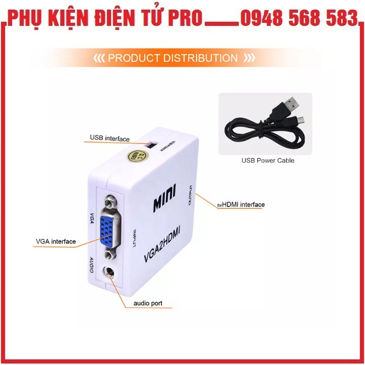 Bộ Chuyển Đổi Tín Hiệu Từ Vga Sang Hdmi Mini