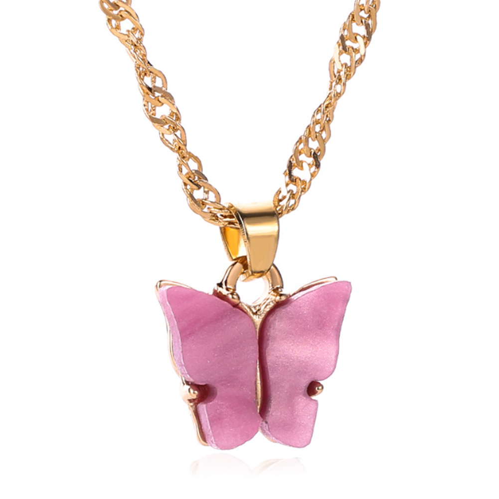 BUTTERFLY vòng cổ Mạ Vàng Mặt Hình Bướm Xinh Xắn