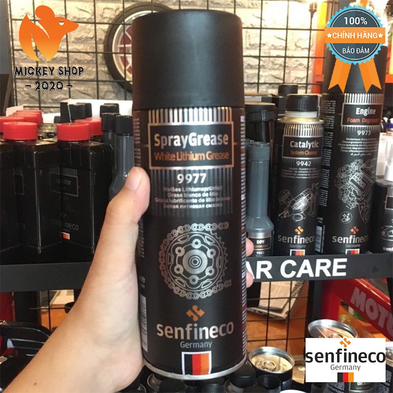 Mỡ Bò Trắng Lithium Dạng Xịt Senfineco 9977 – 450ML Spray Grease White Lithium Grease - CHÍNH HÃNG