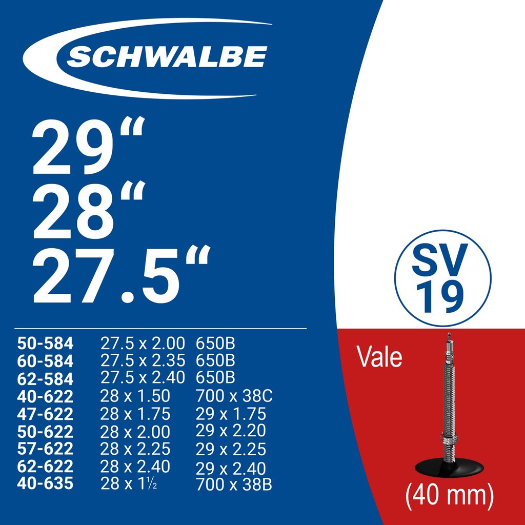 Ruột xe đạp Schwalbe 29, 27,5 inch van Pháp